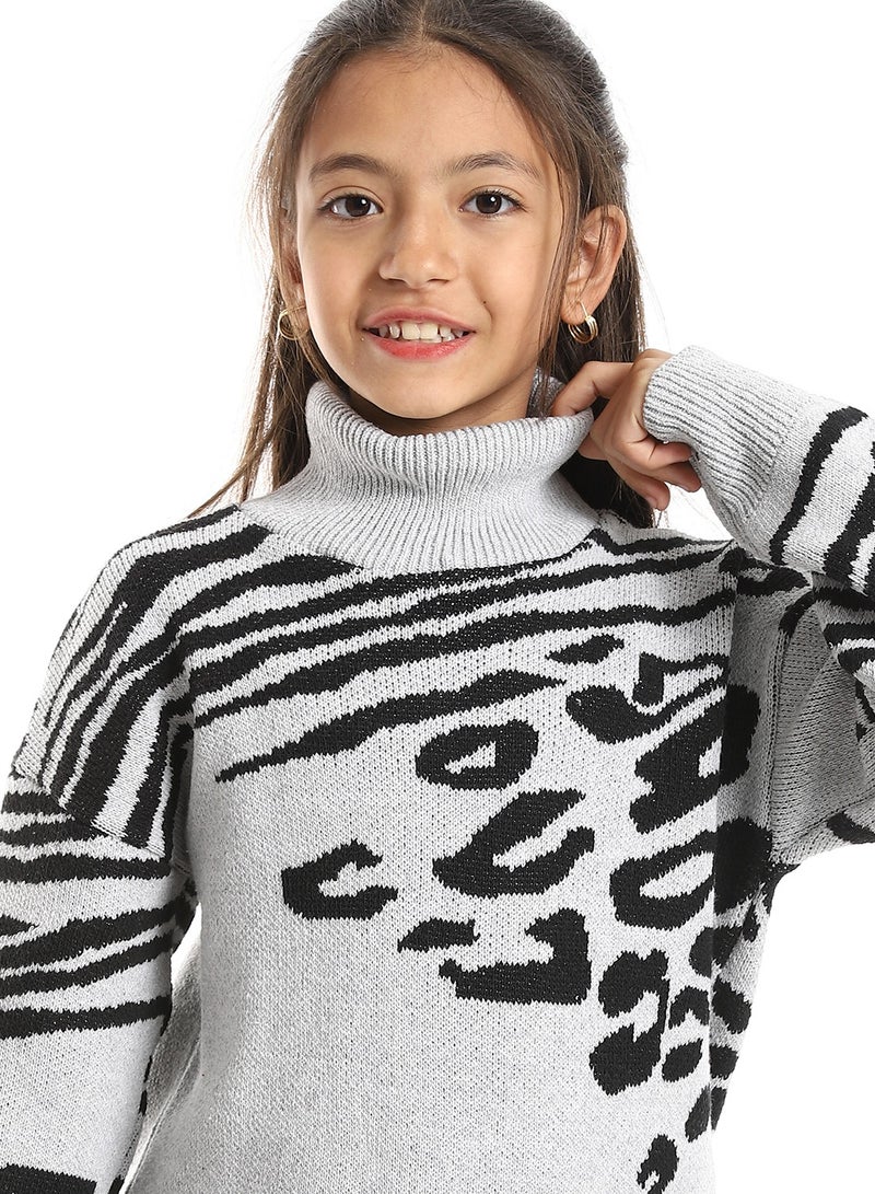 Caesar Girls Wool Pullover With Mutlicolour Design  - Image 3