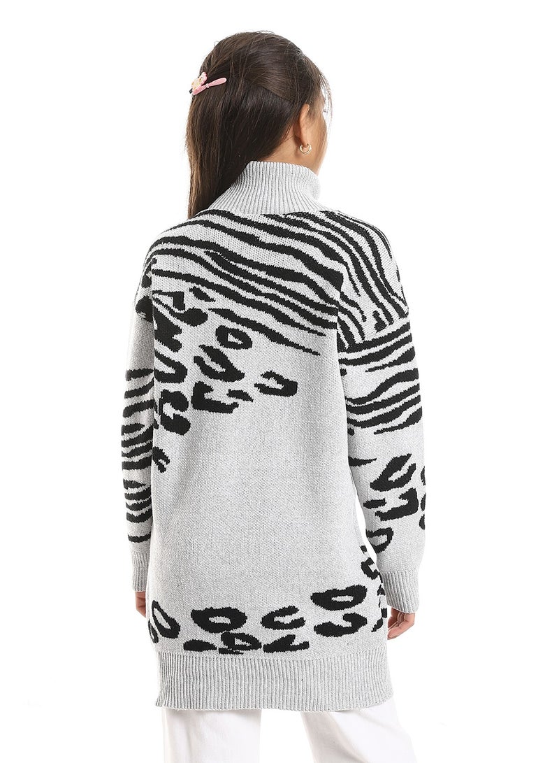 Caesar Girls Wool Pullover With Mutlicolour Design  - Image 4
