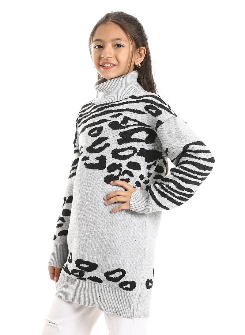 Caesar Girls Wool Pullover With Mutlicolour Design  - Image 2