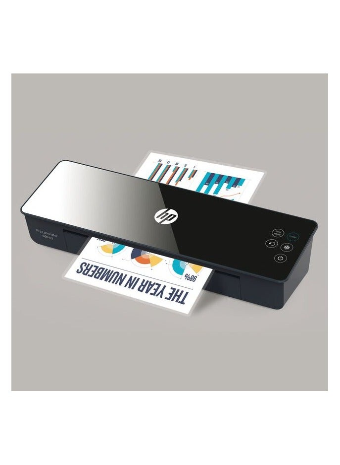 HP Pro Laminator 600 A3 Office Laminator Machines, Hot/Cold Lamination, Business Cards to A3 Sheetsl, 75/80-125mic - 3164 Black - Image 4