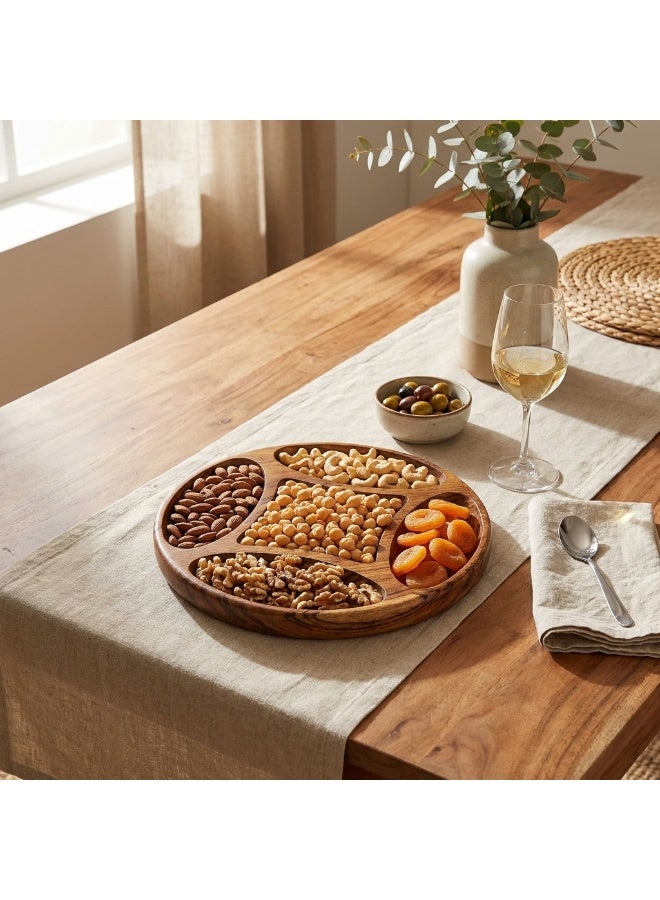 Rose Wood National Natural Sissoo Wood Round Serving Plate - Image 1