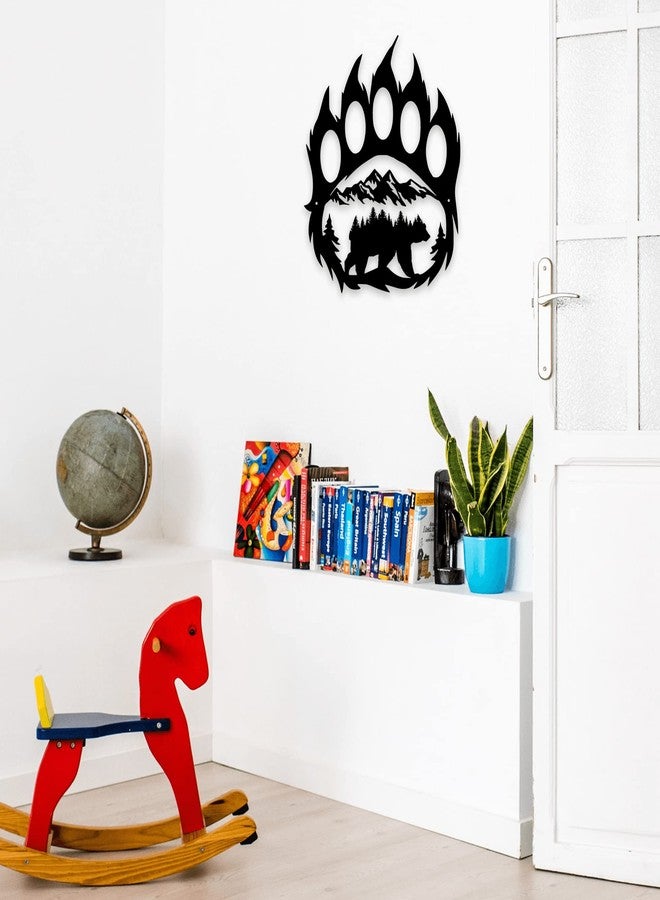 BiaGift Rustic Cabin Hunting Bear Paw Decor - Metal Bear Wall Art, 14.5 x 11.8 inches, Black for Bathroom, Living Room, Bedroom - Image 5