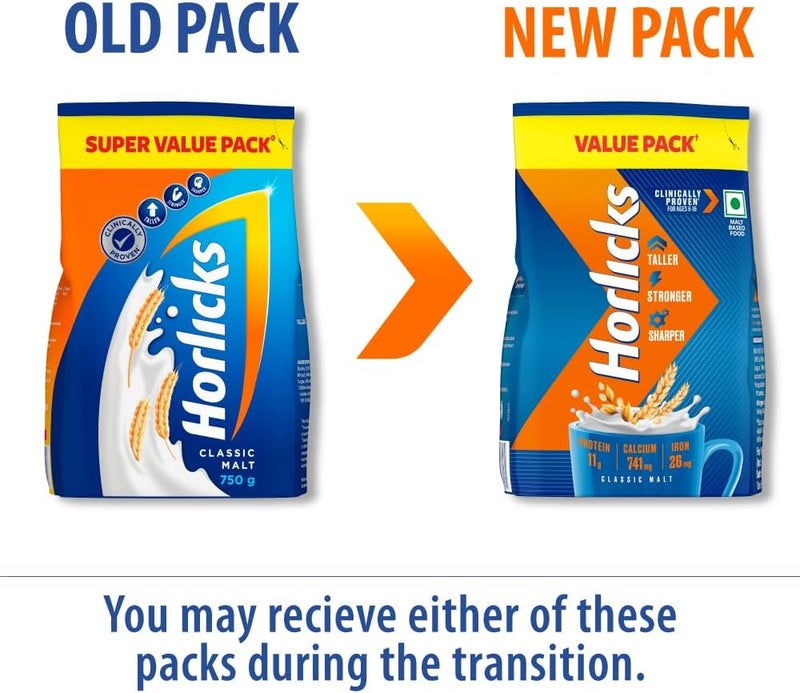 Horlicks مشروب هورليكس الصحي والتغذوي - عبوة إعادة تعبئة 750 جرام (مالت كلاسيكي) - Image 4