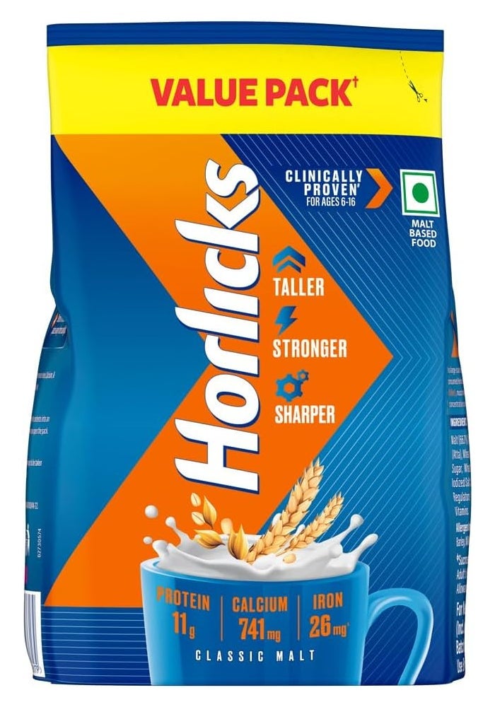 Horlicks مشروب هورليكس الصحي والتغذوي - عبوة إعادة تعبئة 750 جرام (مالت كلاسيكي) - Image 1
