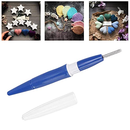 Hilitand Felting Needle Embroidery Punch Pen with 3 Fine Needles Set Tool Wool Felting Supplies DIY Crafting(Blue) - Image 4