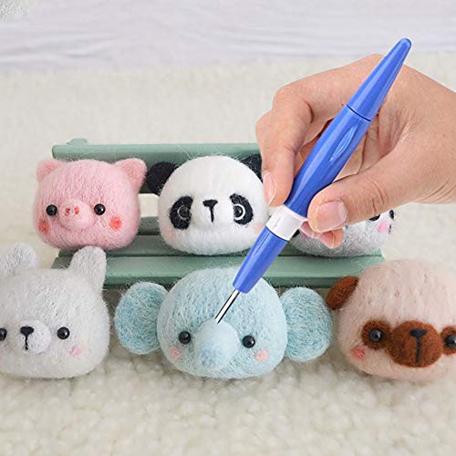 Hilitand Felting Needle Embroidery Punch Pen with 3 Fine Needles Set Tool Wool Felting Supplies DIY Crafting(Blue) - Image 3