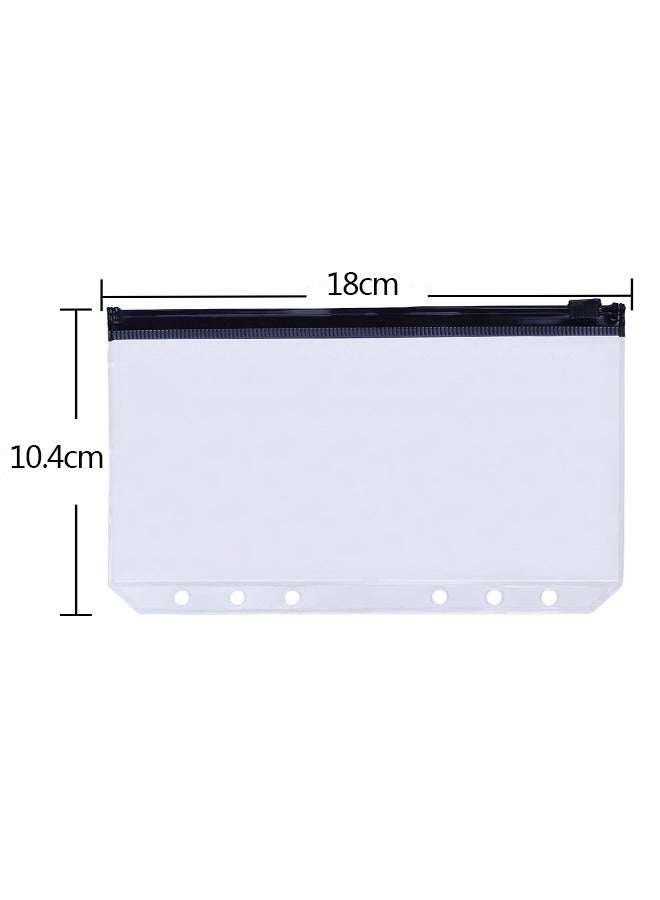 Generic 12-Piece Binder Pockets A6 Size, Multicolor Zipper Folders for 6-Ring Binder Notebook Loose Leaf Bags, Waterproof PVC Pouch Document Filing Bags  - Image 2