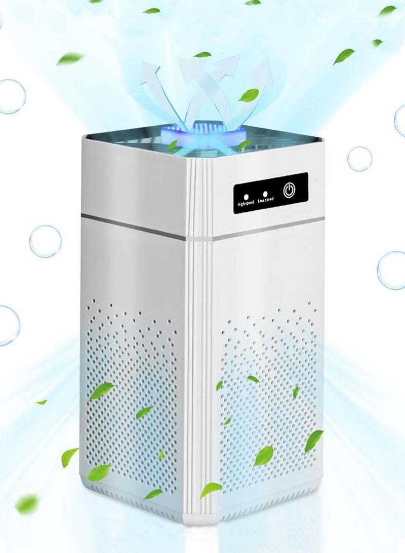 هيروكس أجهزة تنقية الهواء لغرفة النوم وغرفة المعيشة والمطبخ والمنزل وفلتر HEPA وتعقيم بالأشعة فوق البنفسجية ونظام ترشيح 24 ديسيبل لحبوب اللقاح وقشرة الشعر ورائحة المكتب وأداة إزالة الدخان وتنقية سطح المكتب وإزالة PM2.5 - Image 1