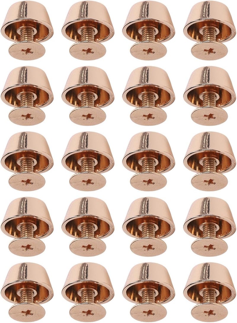 ZJchao 20 Sets Alloy Rivet Screws Metal Fasteners Kit for Leather Craft Bag Shoes Clothing Purse with 12mm Rivets and 6mm Screws - Image 1