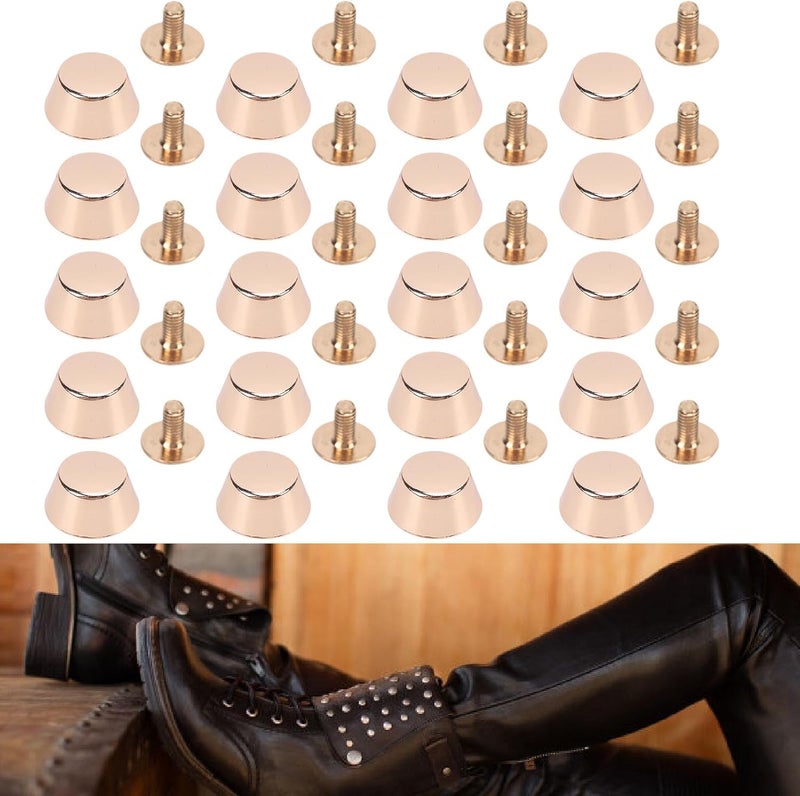 ZJchao 20 Sets Alloy Rivet Screws Metal Fasteners Kit for Leather Craft Bag Shoes Clothing Purse with 12mm Rivets and 6mm Screws - Image 4