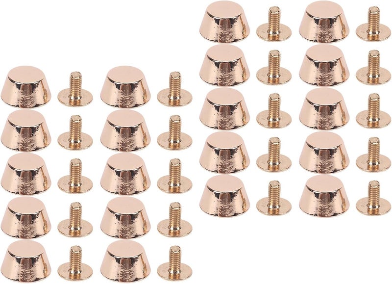 ZJchao 20 Sets Alloy Rivet Screws Metal Fasteners Kit for Leather Craft Bag Shoes Clothing Purse with 12mm Rivets and 6mm Screws - Image 2
