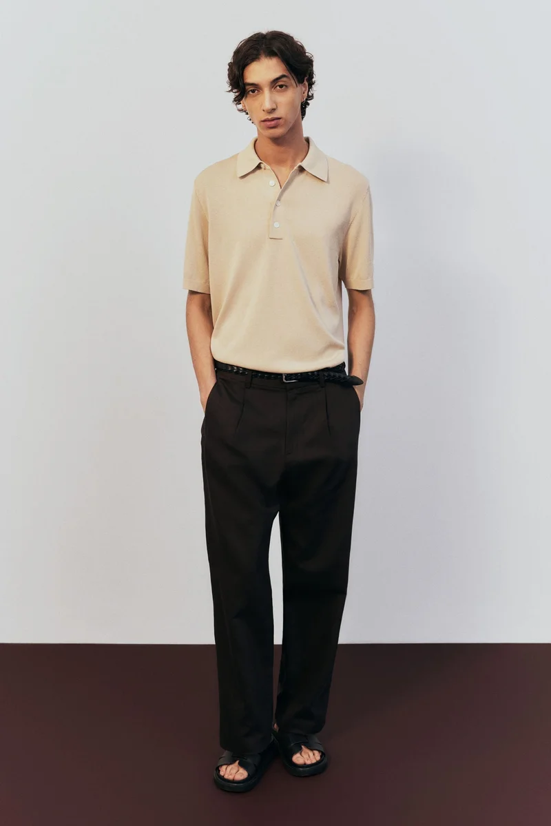 H&M Regular Fit Fine-knit polo shirt