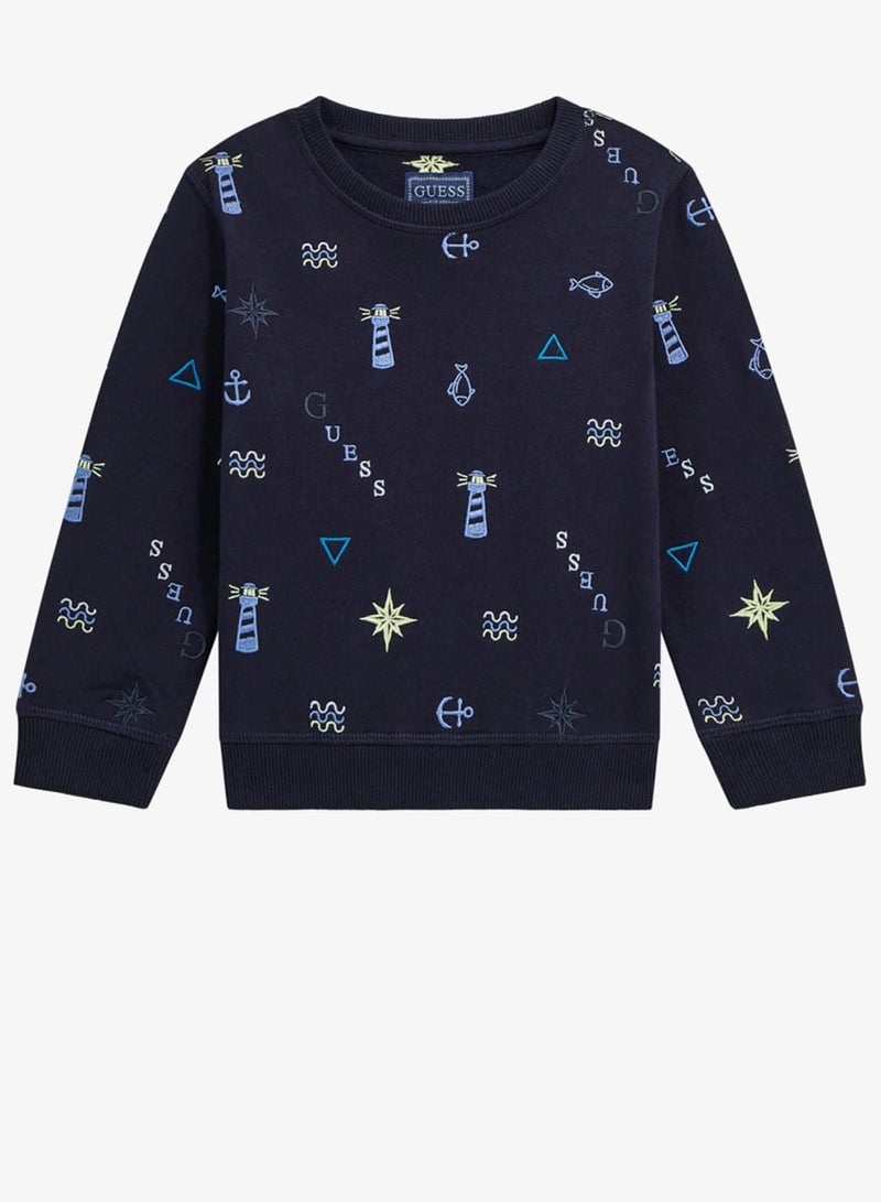GUESS Kids Graphic Crew Neck Sweatshirt - Image 1