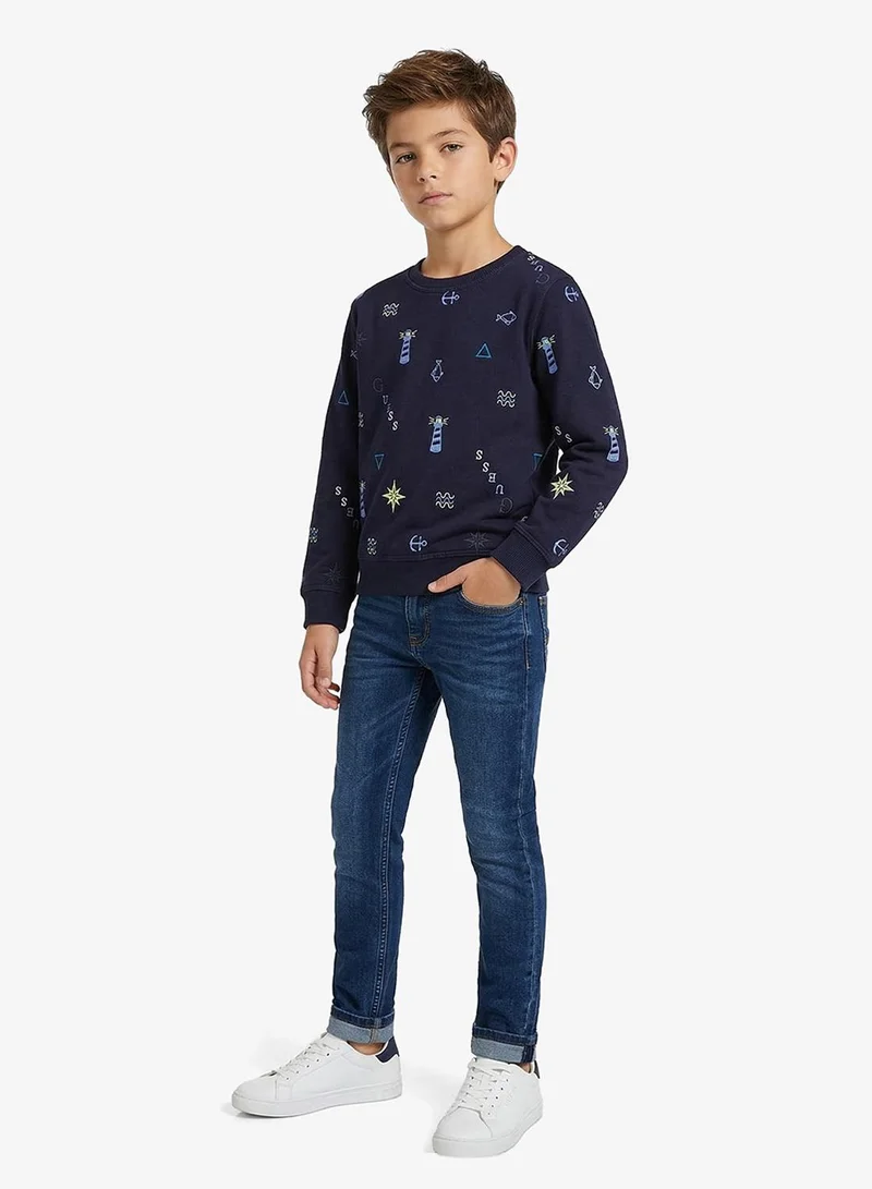 GUESS Kids Graphic Crew Neck Sweatshirt