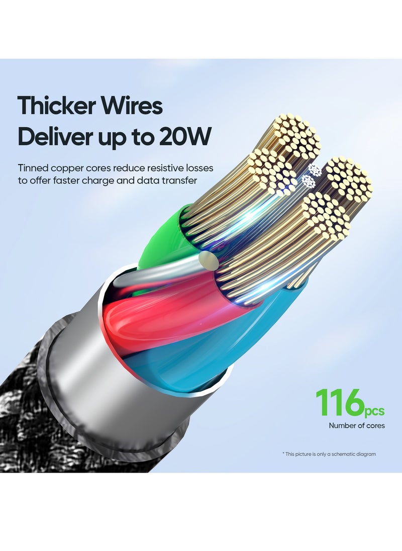 DUZZONA - iPhone Lightning Data Cable, Type USB C to Lightning PD20W Fast Charging Cable - Image 1