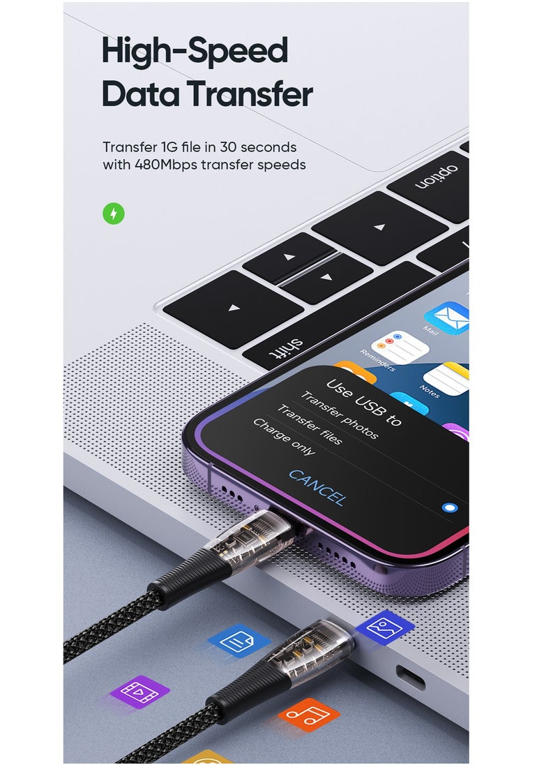 DUZZONA - iPhone Lightning Data Cable, Type USB C to Lightning PD20W Fast Charging Cable - Image 1