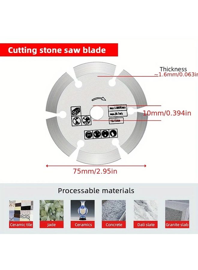 3 Inch Diamond Stone Disc 75mm Metal Core Ceramic Blade 40 60 80 Grit For Concrete Marble Wheel 1pc - Image 2