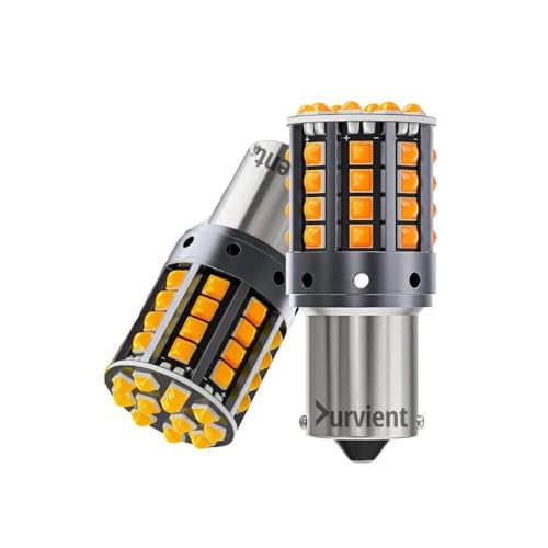 Durvient.com® Bright 44SMD BAU15S PY21W 1156 150° Cross/Angled Pin LED for Car Bike Turn Signal Indicator (1 Pair, Amber) - Image 1