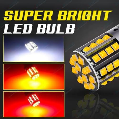 Durvient.com® Bright 44SMD BAU15S PY21W 1156 150° Cross/Angled Pin LED for Car Bike Turn Signal Indicator (1 Pair, Amber) - Image 2