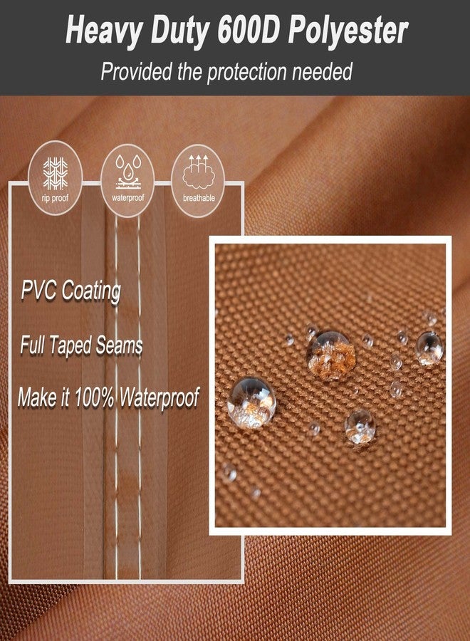 NettyPro غطاء ركني للفناء من نيتي برو، 104 بوصة × 83 بوصة، على شكل حرف L، مقاوم للماء، مصنوع من قماش 600D شديد التحمل، غطاء لأثاث خارجي، مواجه لليمين، بني اللون - Image 2