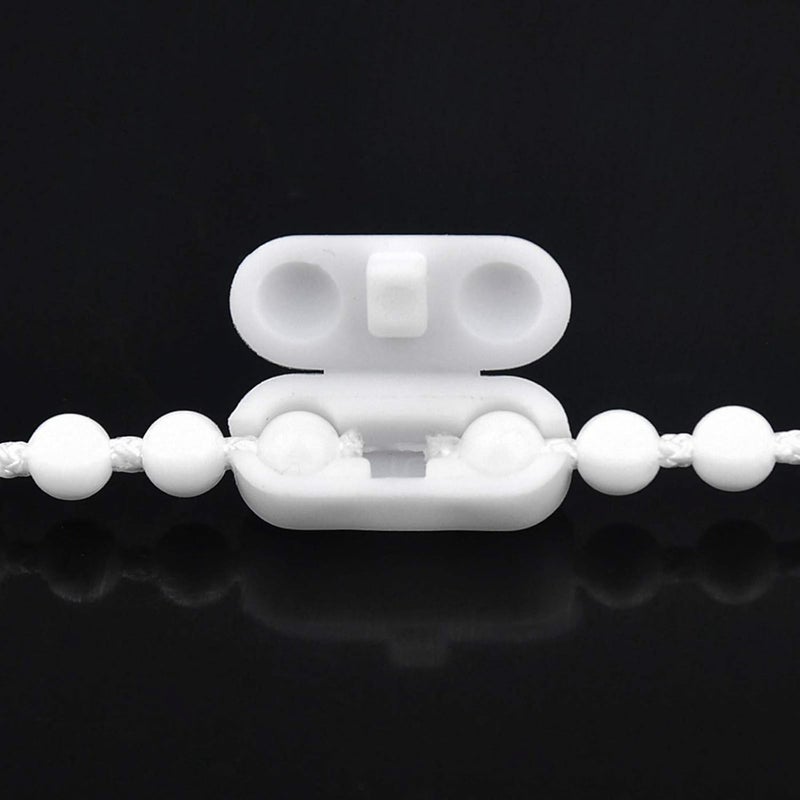AXLIZER 20pcs Plastic Beaded Chain Connector, Vertical Roman Roller, Ball Chain, Wire Connector, Fixing Clip, Blind Ball Chain Cord Connector Clips White - Image 2