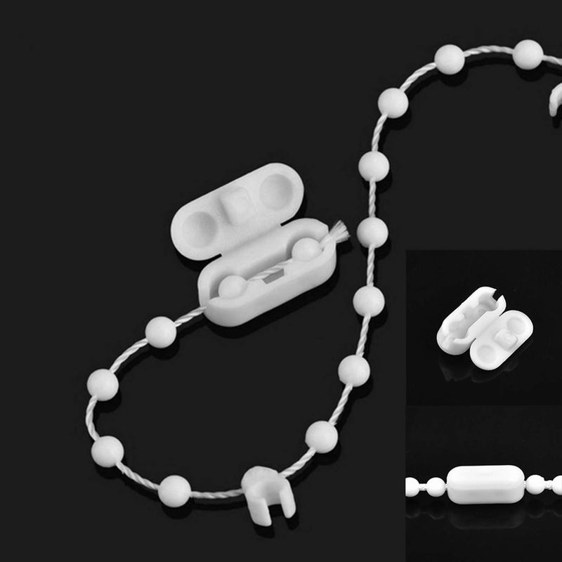 AXLIZER 20pcs Plastic Beaded Chain Connector, Vertical Roman Roller, Ball Chain, Wire Connector, Fixing Clip, Blind Ball Chain Cord Connector Clips White - Image 3