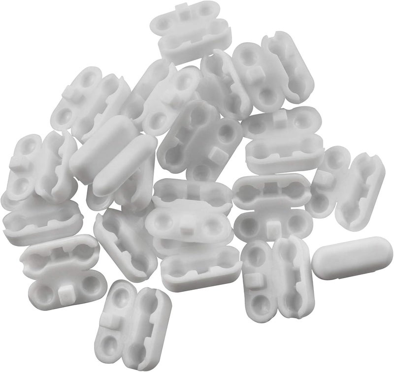AXLIZER 20pcs Plastic Beaded Chain Connector, Vertical Roman Roller, Ball Chain, Wire Connector, Fixing Clip, Blind Ball Chain Cord Connector Clips White - Image 1