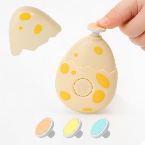 BTfash Baby Nail Trimmer Electric Manicure Set, Gentle & Safe Nail File for Newborns, Infants & Toddlers with 3 Grinding Heads, Quiet Operation & Protective Eggshell Case. (NT002_YELLOW) - Image 1