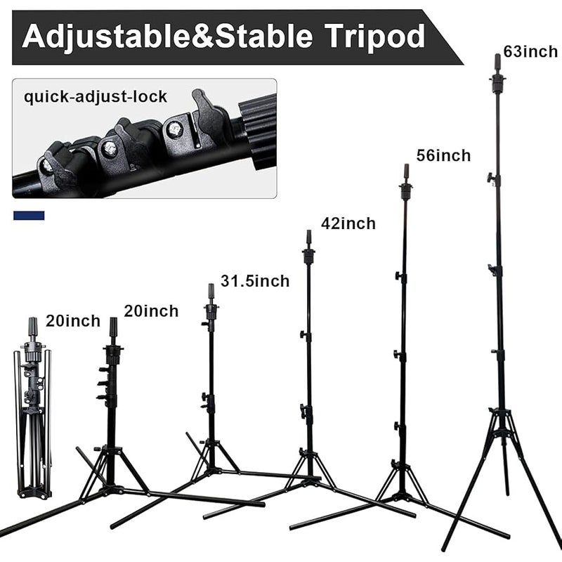 اس زد سي واي ال ال سي Mannequin Head Stand, Adjustable Foldable Wig Stand Tripod, Reinforced Metal Mannequin Head Tripod Stand for Cosmetology Hairdressing Training - Image 5