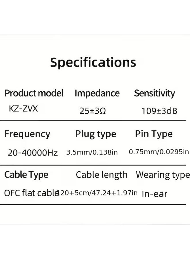 Linsoul KZ ZVX In-ear Monitoring Earphones With 10mm Dual-chamber Linear Dynamic Drivers, Professional Noise-isolating Earphones, Golden Housing, 2-pin Detachable Cable, Suitable For Audiophiles And Musicians - Image 4