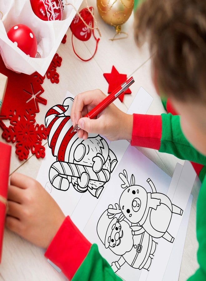 زانماي مجموعة أدوات حرفية من زانماي، 48 قطعة، عصابات رأس للعطلات، تيجان ورقية، قبعات حفلات فنية للأطفال، لوازم أنشطة تلوين خاصة بهم (سانتا كلوز لعيد الميلاد) - Image 5