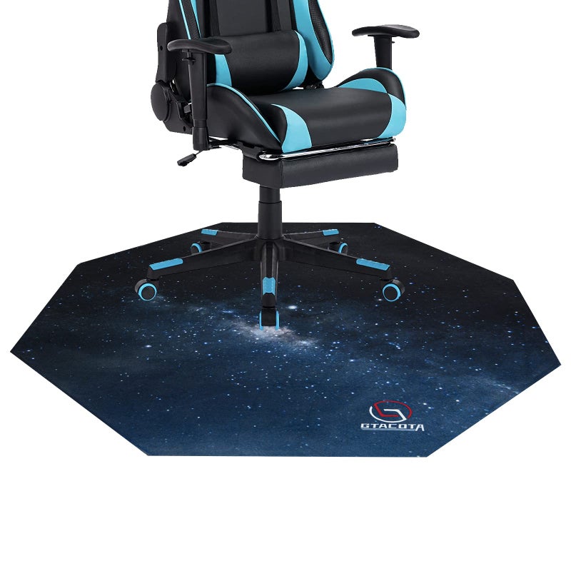 GTACOTA GTACOTA Office Chair Mat for Hardwood Floor  39 Inch AntiSlip Gaming Mat Noise Cancelling Scratch Resistant  Octagon Carpeted Mat 