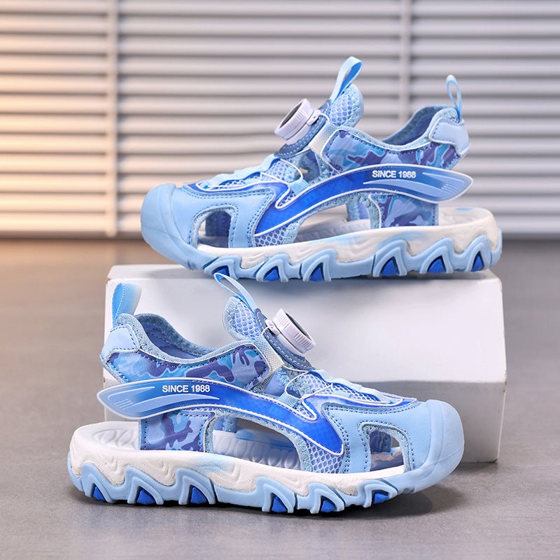 Children'S Sandals Summer Boys' Shoes Primary School Students Soft Sole Anti-Slip Boys Baotou Sports Beach Shoes - Image 1