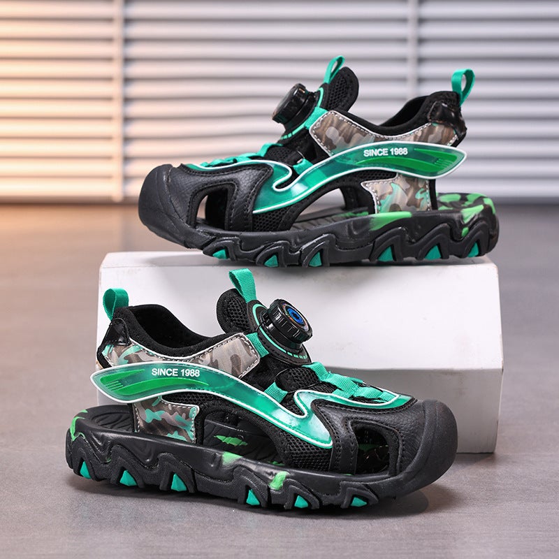 Children'S Sandals Summer Boys' Shoes Primary School Students Soft Sole Anti-Slip Boys Baotou Sports Beach Shoes - Image 4