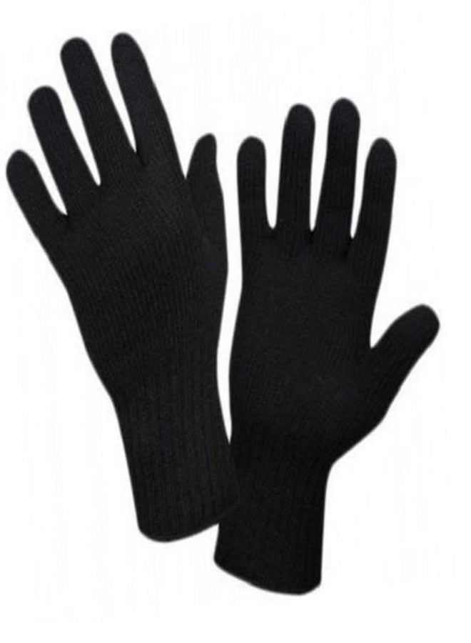 ATABZ Plain Black Winter Woolen Skull caps with Gloves Combo Pack - Image 4