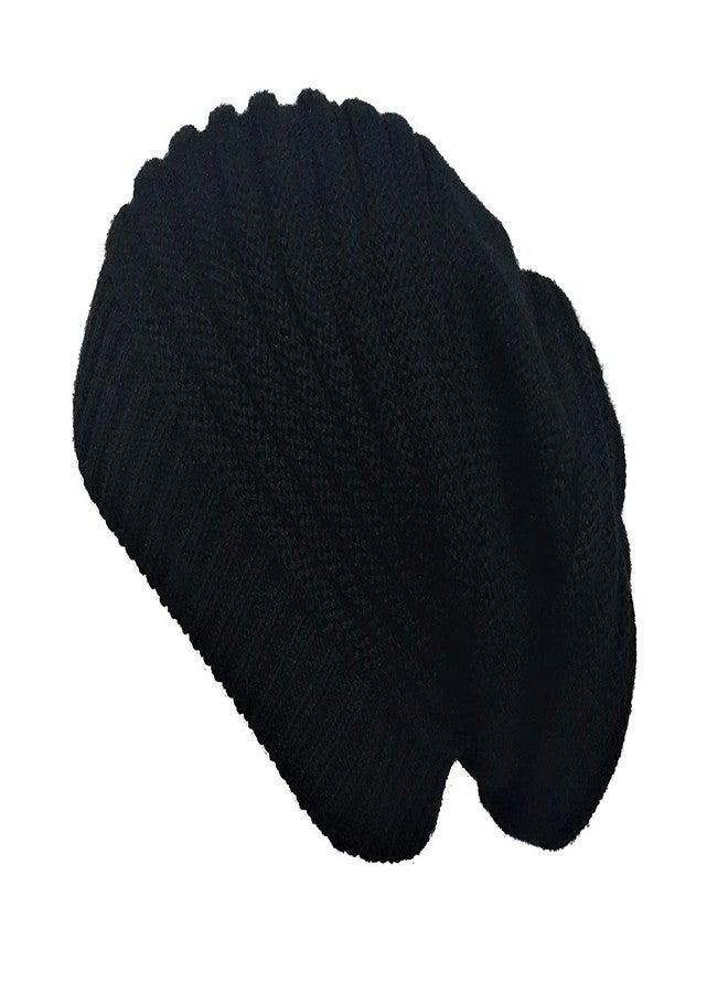 ATABZ Plain Black Winter Woolen Skull caps with Gloves Combo Pack - Image 3
