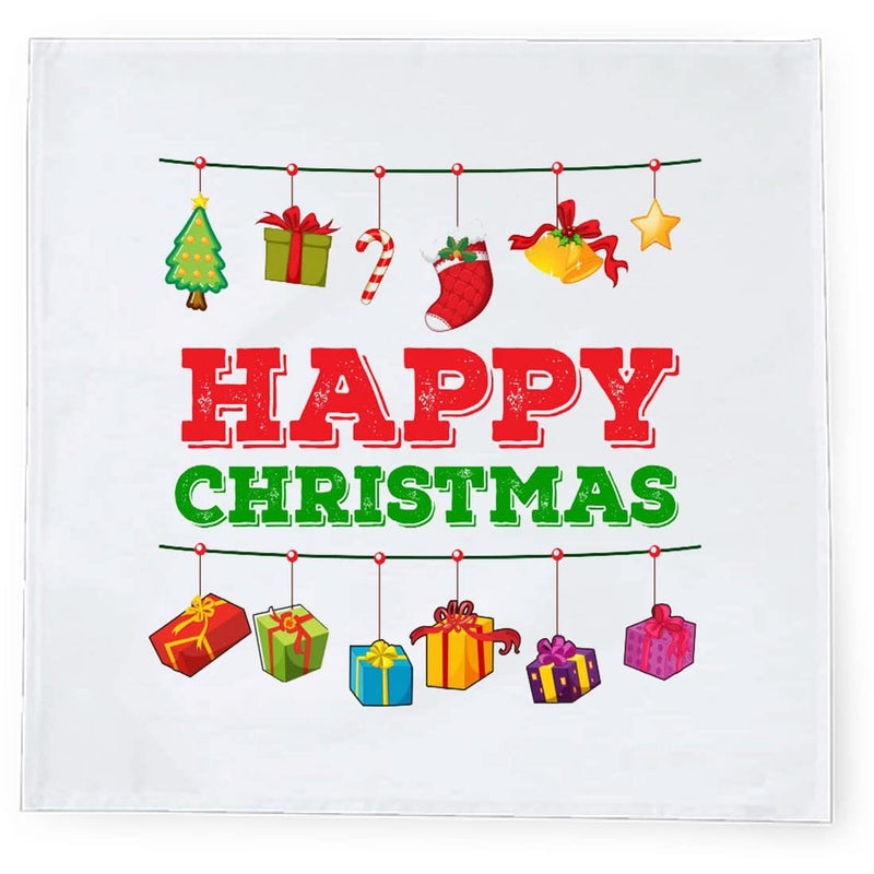 Khakee 6 Pcs Christmas Theme Silk Table Napkins 10x 10 for Xmas Decoration Christmas OrnamentsChristmas Giftxmas21259 - Image 3