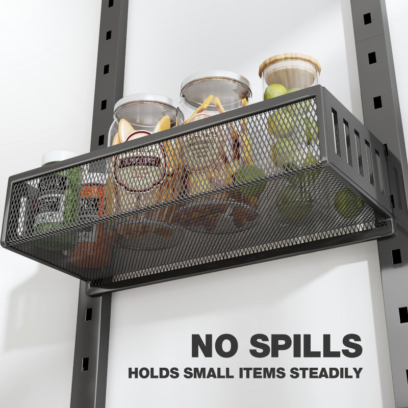 DAOTENGQL Pantry Door Organizers and Storage, 6-Tier Large Metal Heavy-Duty Frame Over the Door Spice Rack, 2 in 1 Wall-Mounted or Hanging shelf for Kitchen, Bathroom, Laundry Room, Bedroom, Closet &Nursery - Image 3