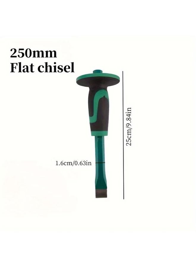 Type 2 Chrome Vanadium Steel Masonry Chisel with Protective Handle Sharp Durable Alloy Cement Carving Peeling Breaking Woodworking Tool - Image 1