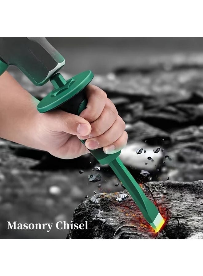 Type 2 Chrome Vanadium Steel Masonry Chisel with Protective Handle Sharp Durable Alloy Cement Carving Peeling Breaking Woodworking Tool - Image 2