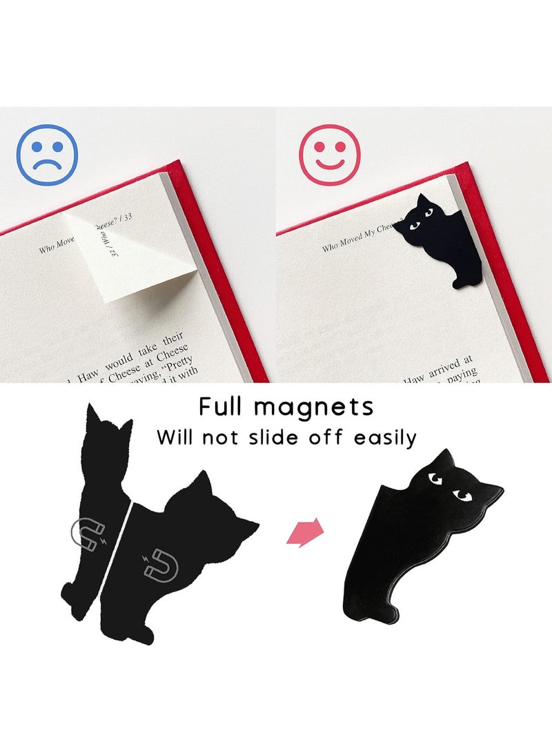 Magnetic Bookmarks - 6 Pieces Assorted Cute Book Markers Clip Set for Women Teachers Students Book Lovers Reading, for School Office Home Supplies, Kawaii Cat Magnet Page Markers - Image 3