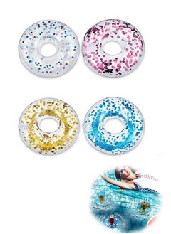 4 Pcs Glitter Confetti Inflatable Drink Holder, Pool Party Pool Floats Cup, Decoration Fun Bath Shower Toys, on Water Floating Coasters Cup, Summer Pool Party Supplies