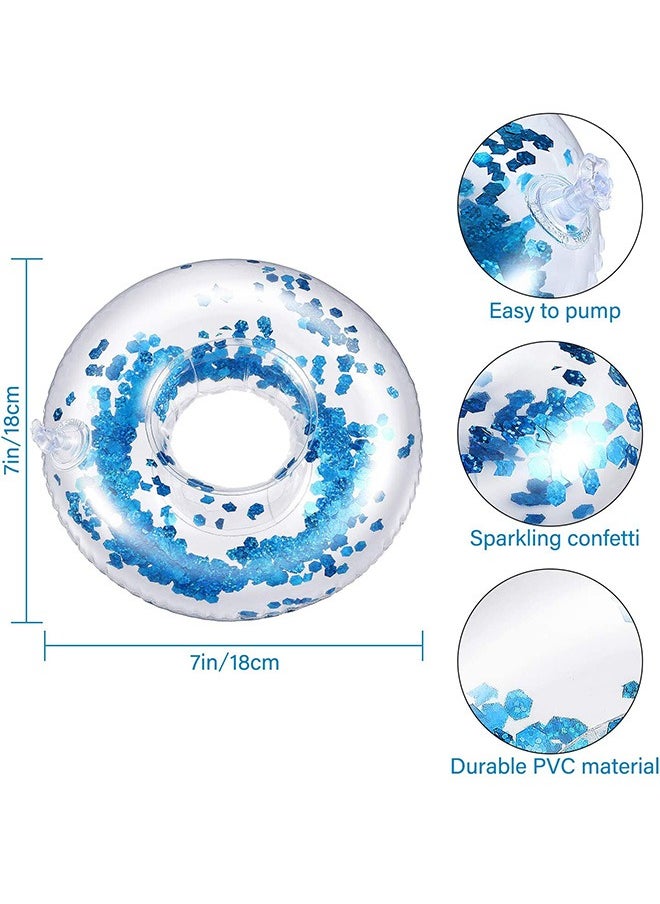 Generic - 4 Pcs Glitter Confetti Inflatable Drink Holder, Pool Party Pool Floats Cup, Decoration Fun Bath Shower Toys, on Water Floating Coasters Cup, Summer Pool Party Supplies - Image 1