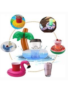 Generic 4 Pcs Glitter Confetti Inflatable Drink Holder, Pool Party Pool Floats Cup, Decoration Fun Bath Shower Toys, on Water Floating Coasters Cup, Summer Pool Party Supplies  - Image 4