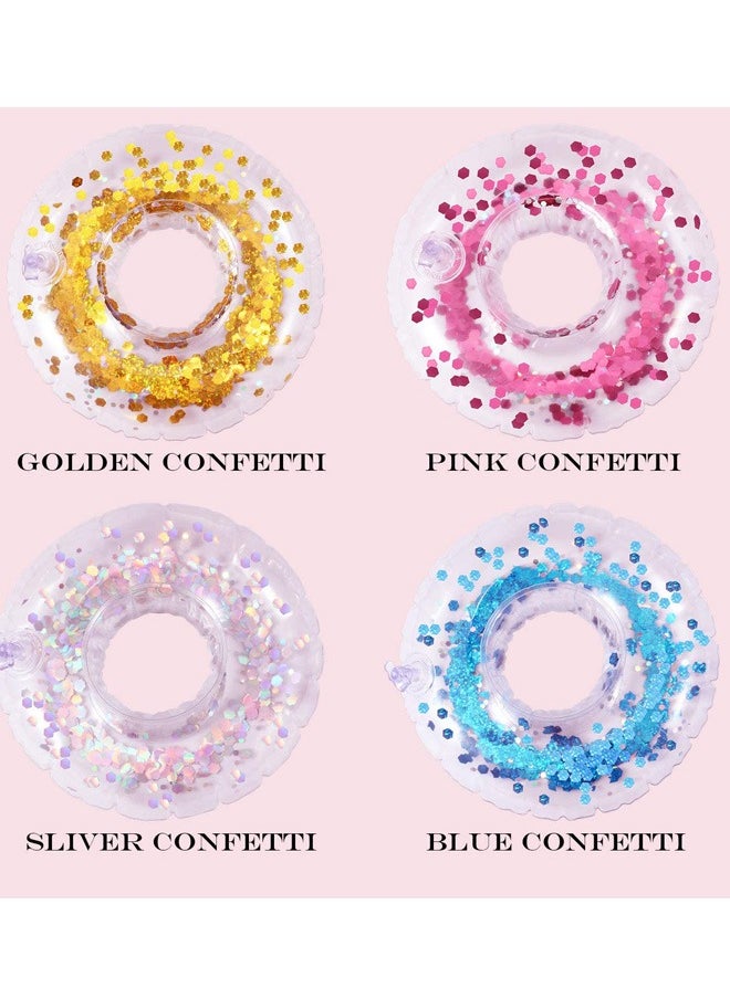 Generic - 4 Pcs Glitter Confetti Inflatable Drink Holder, Pool Party Pool Floats Cup, Decoration Fun Bath Shower Toys, on Water Floating Coasters Cup, Summer Pool Party Supplies - Image 1