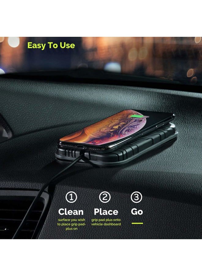 Numi 10 W Fast Charge Wireless Charging Grip Pad Plus - Wireless Car Charger and Phone Holder for Car - Qi Wireless Charger Sticks to All Automotive Dashboards – Simplest Car Phone Mount Available (Black) - Image 4