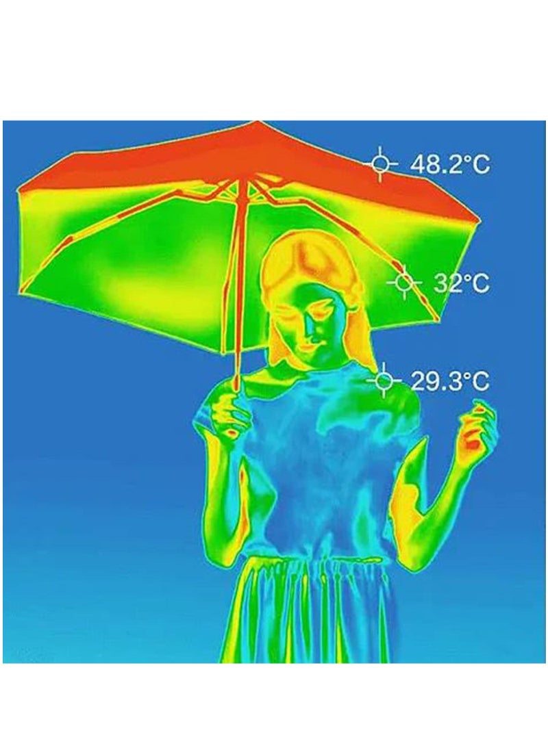 Generic - Sun Protection Umbrella UPF 50+ Reverse Travel Umbrella UV Protection Sun 99% Sunscreen Sun Umbrella Women's Sun and Rain Dual-use Folding Umbrella Pink - Image 1