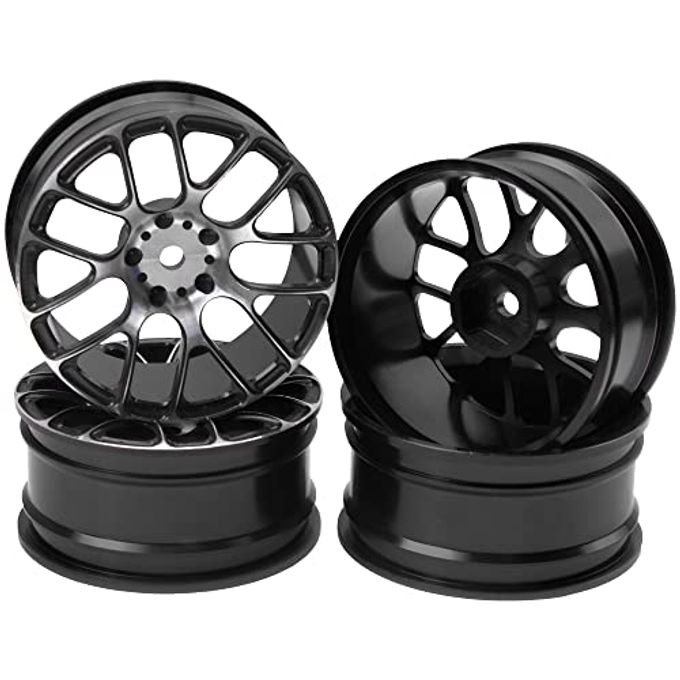 Vgoohobby 4Pcs Vgoohobby Aluminum Wheel Rims 12mm Hex Hub Width 26mm Compatible with 1/10 Tamiya TT-01 Kyosho RedCat Sakura HSP HPI 1/10 On-Road Racing Touring RC Drift Car (Black) - Image 5