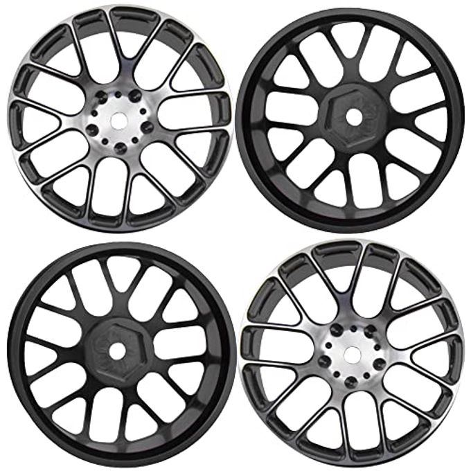 Vgoohobby 4Pcs Vgoohobby Aluminum Wheel Rims 12mm Hex Hub Width 26mm Compatible with 1/10 Tamiya TT-01 Kyosho RedCat Sakura HSP HPI 1/10 On-Road Racing Touring RC Drift Car (Black) - Image 3