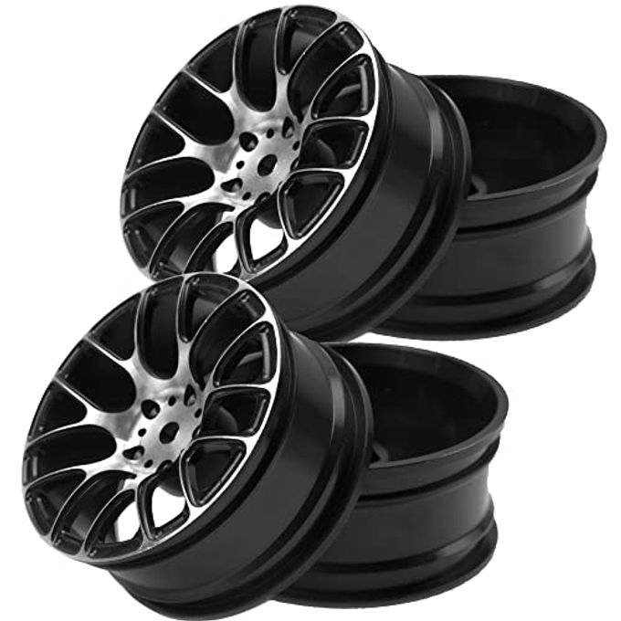 Vgoohobby 4Pcs Vgoohobby Aluminum Wheel Rims 12mm Hex Hub Width 26mm Compatible with 1/10 Tamiya TT-01 Kyosho RedCat Sakura HSP HPI 1/10 On-Road Racing Touring RC Drift Car (Black) - Image 4